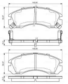 0986495013 BOSCH Комплект тормозных колодок, дисковый тормоз