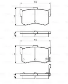 0 986 495 121 BOSCH Комплект тормозных колодок, дисковый тормоз