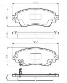 0 986 495 132 BOSCH Комплект тормозных колодок, дисковый тормоз