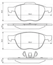 0 986 495 215 BOSCH Комплект тормозных колодок, дисковый тормоз
