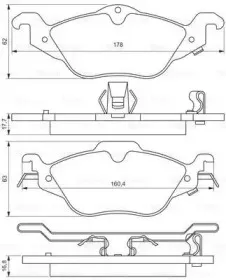 0 986 495 223 BOSCH Комплект тормозных колодок, дисковый тормоз