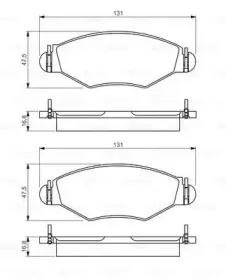 0 986 495 244 BOSCH Комплект тормозных колодок, дисковый тормоз