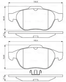 0 986 495 264 BOSCH Комплект тормозных колодок, дисковый тормоз