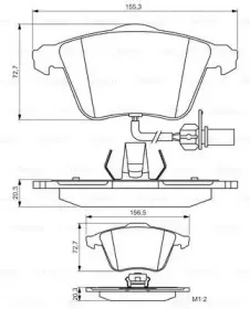 0 986 495 272 BOSCH Комплект тормозных колодок, дисковый тормоз