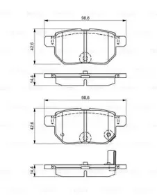0986495286 BOSCH Комплект тормозных колодок, дисковый тормоз