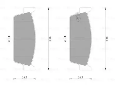 0 986 AB2 079 BOSCH Комплект тормозных колодок, дисковый тормоз