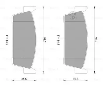 0986AB2464 BOSCH Комплект тормозных колодок, дисковый тормоз