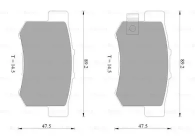0 986 AB2 553 BOSCH Комплект тормозных колодок, дисковый тормоз