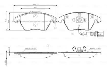 0986TB2457 BOSCH Комплект тормозных колодок, дисковый тормоз