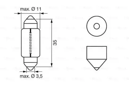 1 987 302 281 BOSCH Лампа накаливания, фонарь освещения номерного знака