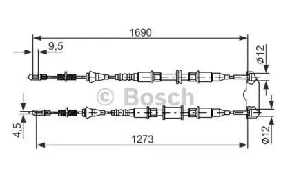 1 987 477 129 BOSCH Трос, стояночная тормозная система