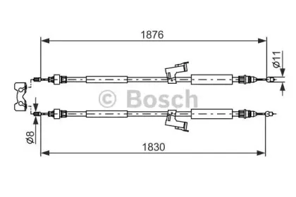 1 987 477 202 BOSCH Трос, стояночная тормозная система