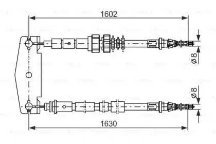 1 987 477 232 BOSCH Трос, стояночная тормозная система