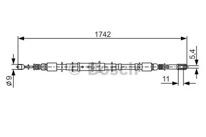 1 987 477 305 BOSCH Трос, стояночная тормозная система