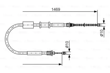 1 987 477 383 BOSCH Трос, стояночная тормозная система