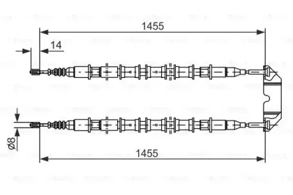1 987 477 391 BOSCH Трос, стояночная тормозная система