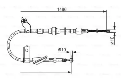 1 987 477 512 BOSCH Трос, стояночная тормозная система