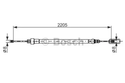 1 987 477 524 BOSCH Трос, стояночная тормозная система