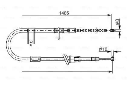 1 987 477 614 BOSCH Трос, стояночная тормозная система