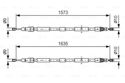1 987 477 615 BOSCH Трос, стояночная тормозная система