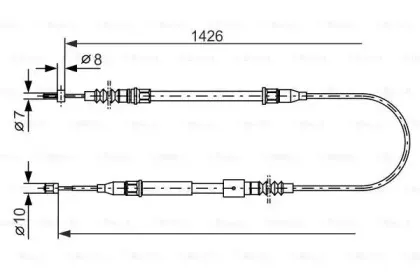 1 987 477 670 BOSCH Трос, стояночная тормозная система