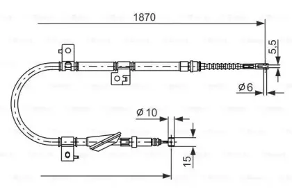 1 987 477 673 BOSCH Трос, стояночная тормозная система
