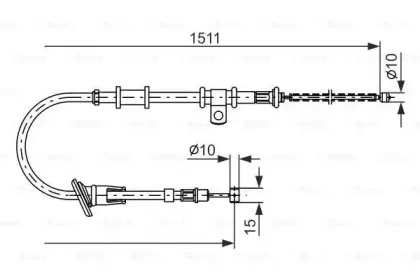 1 987 477 676 BOSCH Трос, стояночная тормозная система