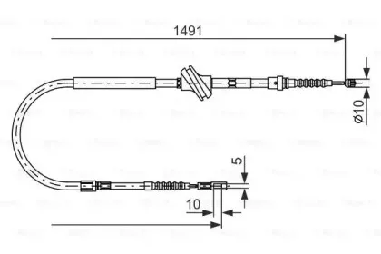 1 987 477 687 BOSCH Трос, стояночная тормозная система