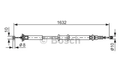 1 987 477 722 BOSCH Трос, стояночная тормозная система