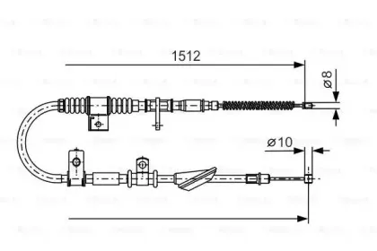 1 987 477 742 BOSCH Трос, стояночная тормозная система