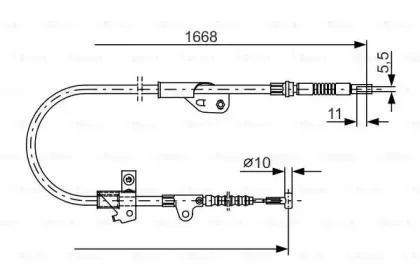 1 987 477 755 BOSCH Трос, стояночная тормозная система