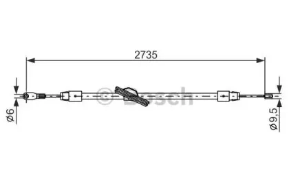 1 987 477 845 BOSCH Трос, стояночная тормозная система