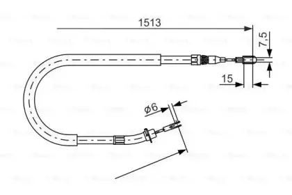 1 987 477 852 BOSCH Трос, стояночная тормозная система