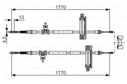 1 987 477 931 BOSCH Трос, стояночная тормозная система