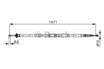 1 987 477 970 BOSCH Трос, стояночная тормозная система