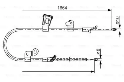 1 987 482 219 BOSCH Трос, стояночная тормозная система