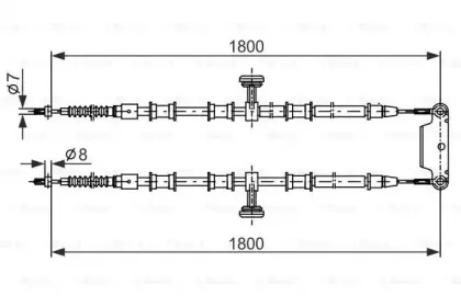 1 987 482 291 BOSCH Трос, стояночная тормозная система