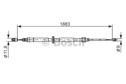 1 987 482 302 BOSCH Трос, стояночная тормозная система