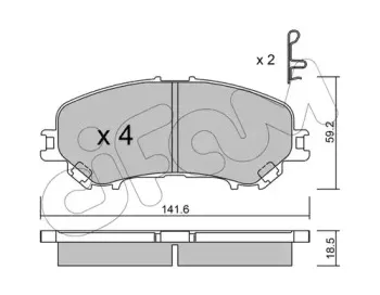 822-1010-0 CIFAM Комплект тормозных колодок, дисковый тормоз