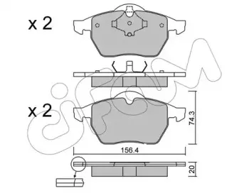 822-181-2 CIFAM Комплект тормозных колодок, дисковый тормоз
