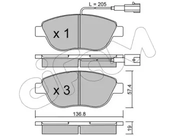 822-322-0 CIFAM Комплект тормозных колодок, дисковый тормоз