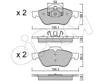 822-335-0 CIFAM Комплект тормозных колодок, дисковый тормоз