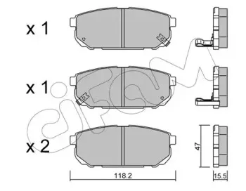 822-516-0 CIFAM Комплект тормозных колодок, дисковый тормоз