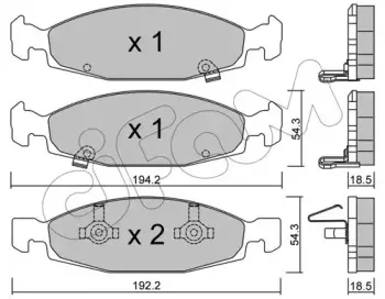 822-525-0 CIFAM Комплект тормозных колодок, дисковый тормоз