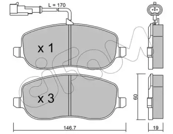 822-530-1 CIFAM Комплект тормозных колодок, дисковый тормоз