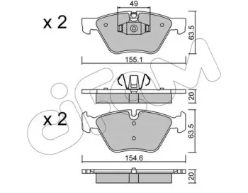 822-557-5 CIFAM Комплект тормозных колодок, дисковый тормоз