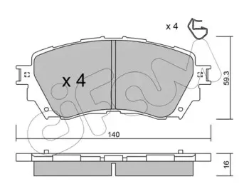 822-994-0 CIFAM Комплект тормозных колодок, дисковый тормоз