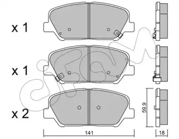 822-997-0 CIFAM Комплект тормозных колодок, дисковый тормоз