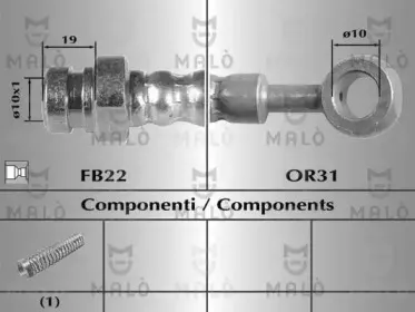 80028 MALÒ Тормозной шланг