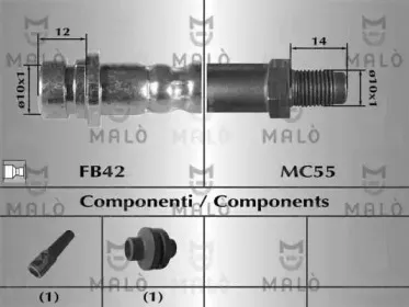 81037 MALÒ Тормозной шланг